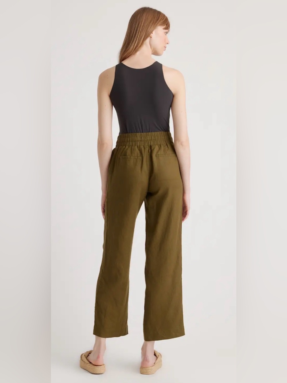 Quince 100% European Linen Wide Leg
Pants Martini Olive- XL - Picture 2 of 13